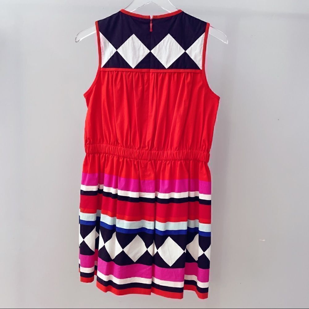 ⭕️ KATE SPADE Dress Red Color Blocking Multi - Picture 6 of 8